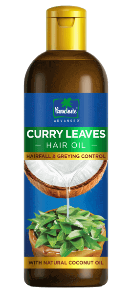 Parachute Advansed Curry Leaves hair oil bottle