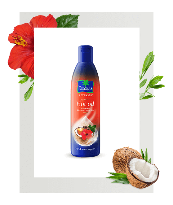 Parachute Advansed ayurvedic hot oil, a warming coconut hair oil