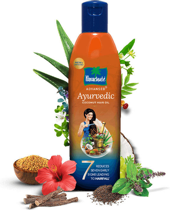 Parachute Advansed Ayurvedic Hair Oil with its ingredients